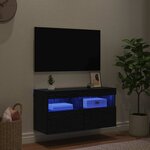 vidaXL Meuble TV mural Chêne noir 80 x 30 x 40 cm Bois d'ingénierie