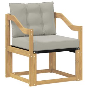 vidaXL Canapé d’extérieur Bois d'Acacia Massif Blanc et gris clair