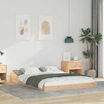 vidaXL Cadre de lit Marron 135 x 190 cm Bois massif en pin