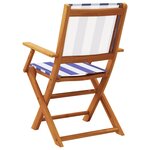 vidaXL Chaises de jardin lot de 2 bleu/blanc bois acacia massif tissu