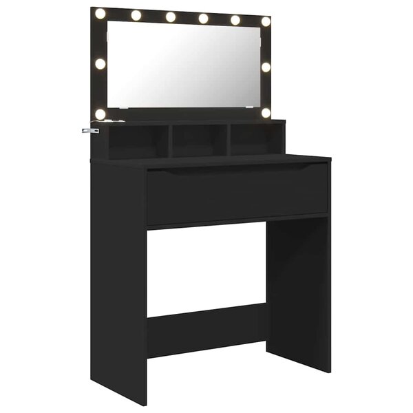 vidaXL Tables de maquillage pour chambre Noir 80 x 39 6 x 135 cm
