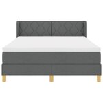 vidaXL Lit à Ressorts avec matelas Gris foncé 140 x 190 cm tissu