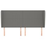 vidaXL Tête de lit avec oreilles Gris foncé 203x23x118/128 cm Tissu