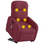 vidaXL Fauteuil inclinable de massage électrique Rouge bordeaux Tissu