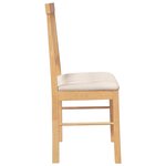 vidaXL Chaises à manger coussins 2 Pièces bois massif caoutchouc