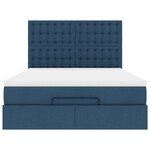 VidaXL Cadre de lit ottoman avec matelas bleu 140x200 cm tissu