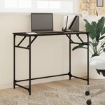 vidaXL Bureau noir 100x45x76 cm bois ingénierie acier enduit de poudre