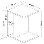 Homemania Table basse Ceylin 45x35x57 5 cm noyer