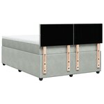 vidaXL Sommier à lattes de lit et matelas Gris clair 140x190cm Velours