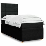 vidaXL Sommier à lattes de lit et matelas Noir 80x200 cm Tissu
