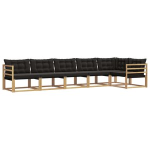 vidaXL Ensemble de canapés d'extérieur 6 pc Blanc et noir