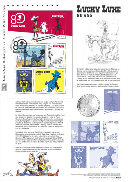 Document philatélique - 80 ans Lucky Luke