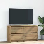 vidaXL Meuble TV chêne artisanal 100x35x54 cm bois d'ingénierie