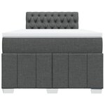 vidaXL Sommier à lattes de lit avec matelas gris foncé 120x190cm tissu