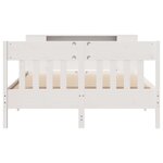 vidaXL Lit bibliothèque sans matelas blanc 135x190 cm bois pin massif