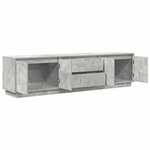 vidaXL Meuble TV avec lumières LED gris béton 193 5x41x50 cm
