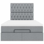 vidaXL Cadre de lit ottoman avec matelas gris clair 120x190 cm tissu