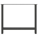 vidaXL Pieds de table à manger Anthracite 2 pièces 100 x (72-73) cm Acier
