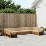vidaXL Ensembles de canapés avec coussin 10 Pièces Bois d'Acacia Massif