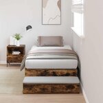 vidaXL Cadre de lit avec rangement Chêne fumé 236.5 x 90 x 31.5 cm