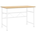 vidaXL Bureau d'ordinateur Blanc/chêne clair 105x55x72 cm MDF et métal
