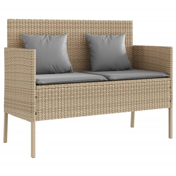 vidaXL Banc de jardin avec coussins beige résine tressée