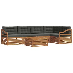 vidaXL Ensemble de canapés d'extérieur 6 pc Naturel et Anthracite