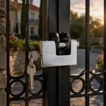 Cadenas monobloc renforcé en acier trempé pour box  conteneurs  portail