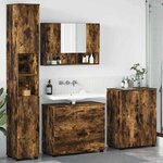 vidaXL Ensemble de mobilier de salle de bain 4 Pièces Chêne fumé