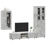 vidaXL Ensemble meuble TV FLORIN Gris béton Bois d'ingénierie