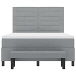 vidaXL Lit à Ressorts avec Matelas & Banc Gris Clair 160x200 cm Tissu
