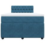 vidaXL Sommier à lattes de lit et matelas bleu 120x200 cm velours