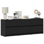vidaXL Meuble TV avec LED noir 140x34x50 cm bois d'ingénierie