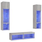 vidaXL Unités murales TV avec LED 6 Pièces gris sonoma bois d'ingénierie