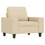 vidaXL Fauteuil avec repose-pied Crème 60 cm Tissu