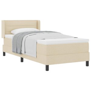 vidaXL Lit à ressorts avec matelas Crème 190 x 90 cm Polyester