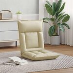 vidaXL Fauteuil de sol ajustable Crème Simili cuir