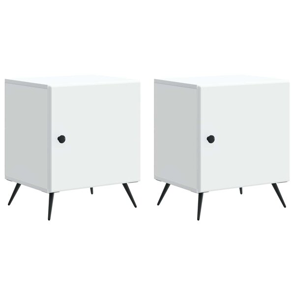 vidaXL Cabinet de chevet 2 pc Blanc 43 x 34 5 x 50 cm