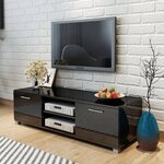 Vidaxl meuble tv noir brillant 120 x 40 3 x 34 7 cm