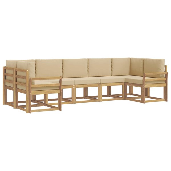 vidaXL Ensemble de canapés d'extérieur 7 pc Blanc et Beige