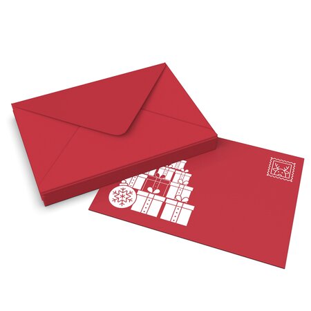 Lot de 20 enveloppes de noël père noël rouge foncé 162x229 mm (c5)