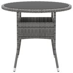 vidaXL Mobilier à dîner de jardin 3 Pièces Résine tressée Gris