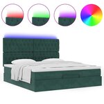 vidaXL Cadre de lit ottoman avec matelas vert foncé 160x200 cm velours