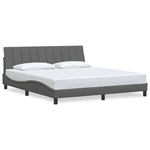 vidaXL Cadre de lit sans matelas gris foncé 180x200 cm tissu