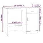 vidaXL Bureau Sonoma gris 100x50x76 cm Bois d'ingénierie