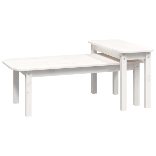 vidaXL Ensemble de tables basses 2 Pièces Blanc Bois massif de pin