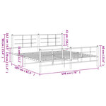 vidaXL Cadre de lit métal sans matelas et pied de lit blanc 193x203 cm