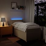 vidaXL Sommier à lattes de lit avec matelas Crème 90x200 cm Tissu