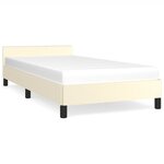 vidaXL Cadre de lit avec tête de lit Crème 90x200 cm Similicuir