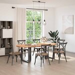 vidaXL Table à manger 220x100x74 cm bois de chêne massif ovale